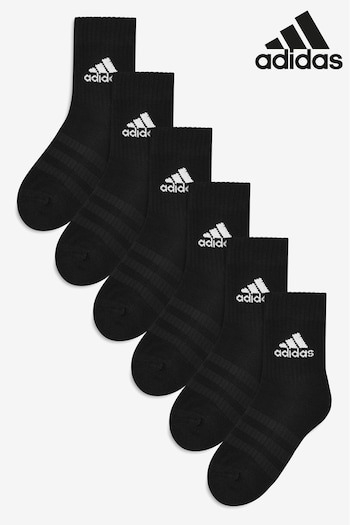 adidas guide Black Adult Cushioned Crew Socks 6 Pairs (557193) | £20