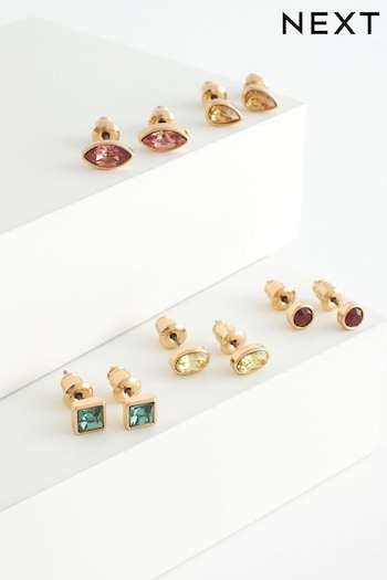 Multi Coloured Sparkle Stone 5 Pack Stud Earrings (557229) | £10