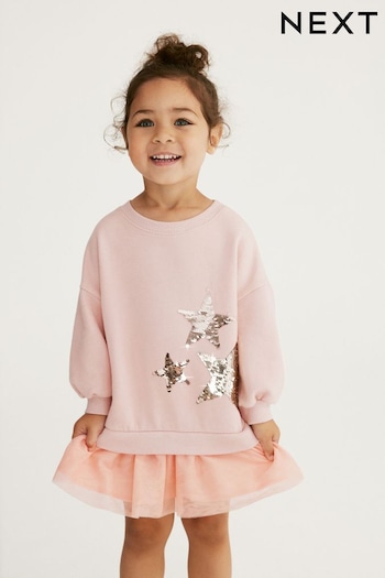 Pink 2-In-1 Sequin Sweatshirt Party Dress (3mths-7yrs) (557727) | £14 - £16