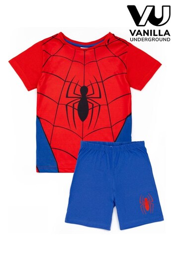 Vanilla Underground Blue Spiderman Vanilla Underground Boys Blue Licensing Short Pyjamas (557755) | £16