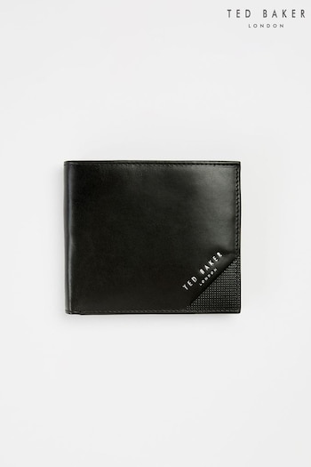 Ted Baker Prug Embossed Corner Leather Bifold Wallet With Coin (558041) | £59