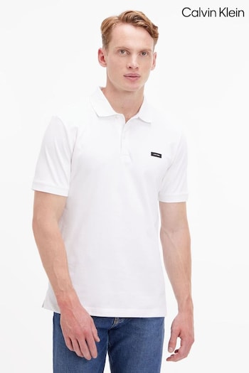 Calvin Klein Slim Stretch Pique White Polo Shirt (558050) | £70