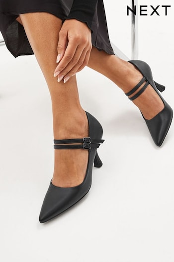 Black Forever Comfort® Point Toe Mary Jane Heel Shoes Grey (558235) | £38