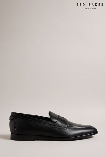 Ted Baker Adlerrc Debossed Leather Saddle Black Loafers (558312) | £130