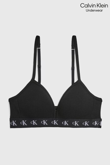 Calvin Klein Girls Black CK-Monogram Triangle Bra (558328) | £25