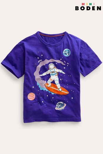 Boden Blue Space-Print Cotton T-Shirt (558357) | £19 - £21