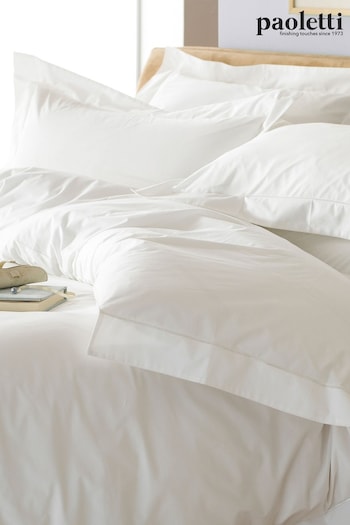 Paoletti White Oxford Hotel Quality 200 Thread Count Cotton Duvet Cover and Pillowcase Set (558756) | £42 - £75