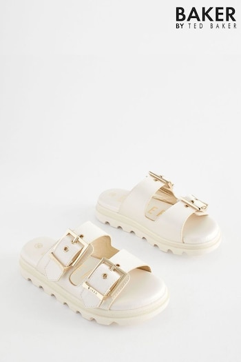 Baker by Ted Baker Girls Stone Satin Footbed Buckled Sandals (558812) | £38 - £40