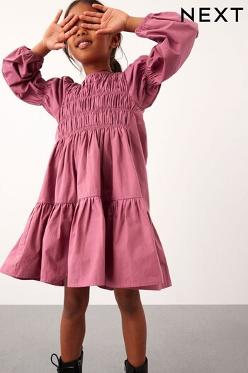 Pink Shirred Cotton Dress (3-16yrs) (558942) | £26 - £32