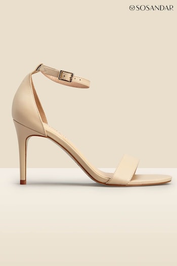 Sosandar Nude Heel Nia Leather- Lower Heel Shoes (559002) | £79