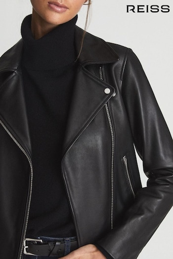 Reiss Goe Leather Biker Jacket (559359) | £378