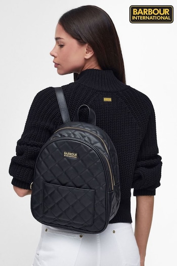 Barbour® International Uxbridge Quilted Black Backpack (559731) | £90