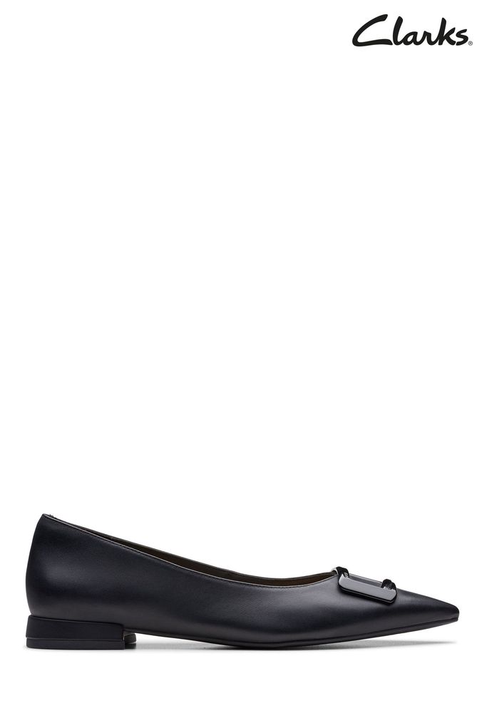 Clarks black suede court shoes outlet