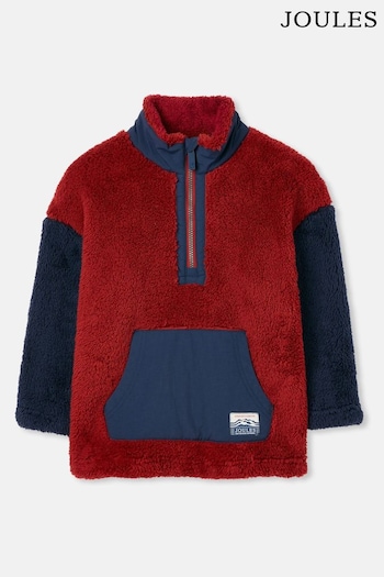 Joules Always Cosy Red/Navy Blue Half Zip Fleece (560084) | £34.95 - £40.95