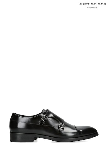 Kurt Geiger London Hunter Monk Black particle Shoes (560336) | £199