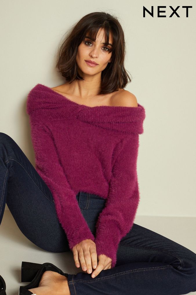 Bardot fluffy jumper sales
