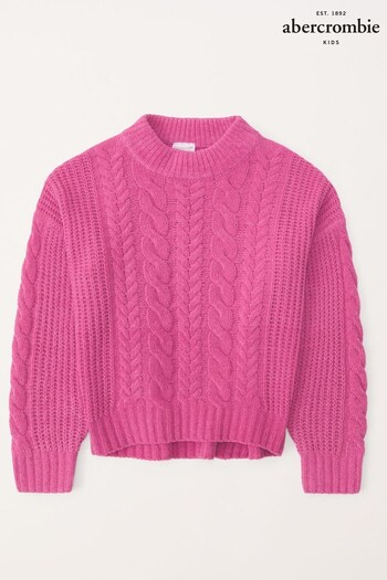 Abercrombie & Fitch Pink Cable Knit Jumper (560631) | £39