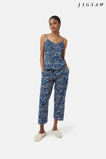 Jigsaw Blue Sketch Floral Cami Cropped Pyjamas (560737) | £60