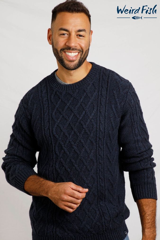 Buy Men s Weird Fish Chunky Knit Knitwear Online Next UK