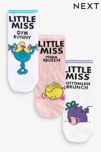 White/Pink Little Miss Brunch Trainer Socks 3 Pack (560950) | £12