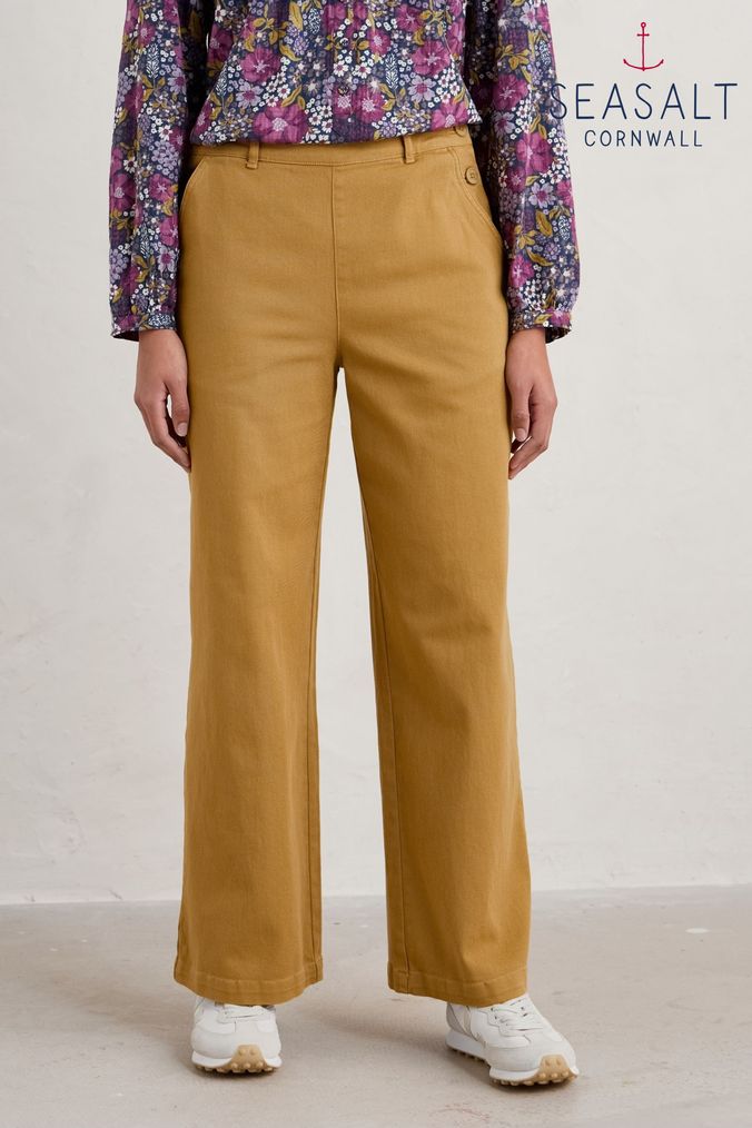 Ladies yellow trousers uk top