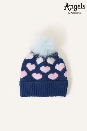 Angels by Accessorize Blue Heart Beanie Hat (561143) | £12