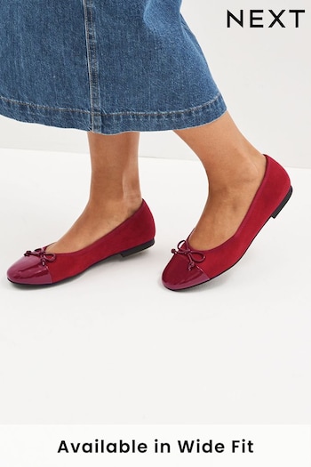 Red Toe Cap Regular/Wide Fit Forever Comfort® Ballerina Shoes (561413) | £24