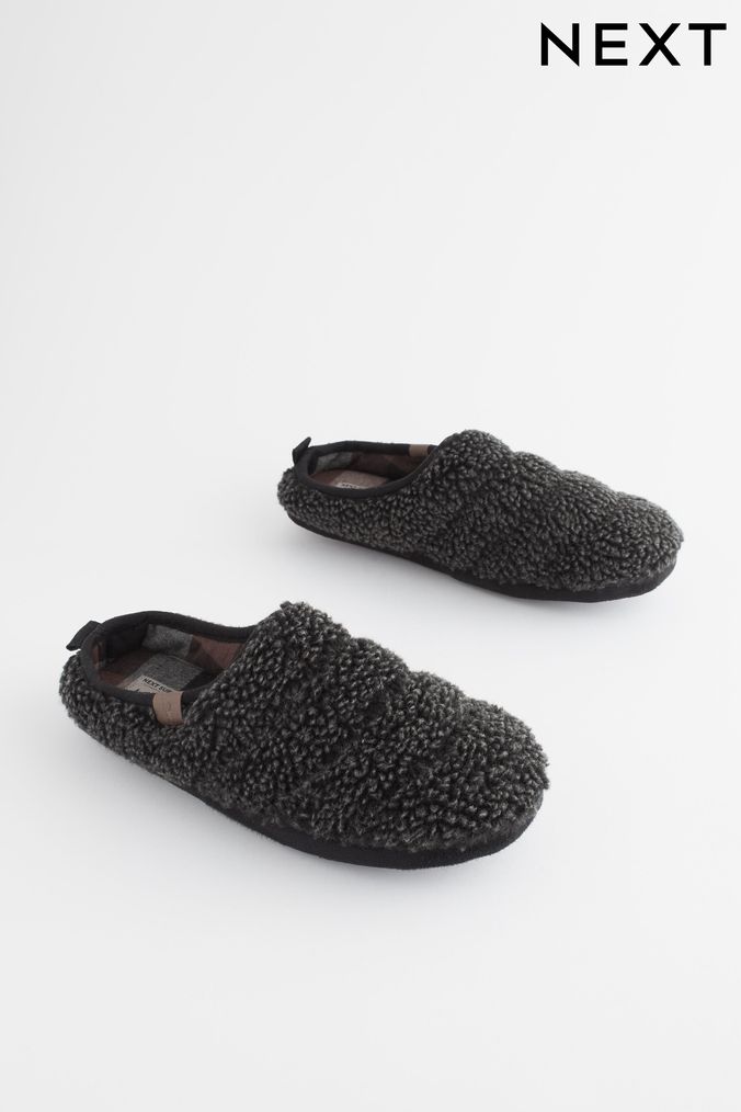 Next mens slippers grey shop
