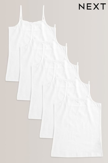 White Strappy Cami Vests 5 Pack (1.5-16yrs) (561667) | £10 - £14