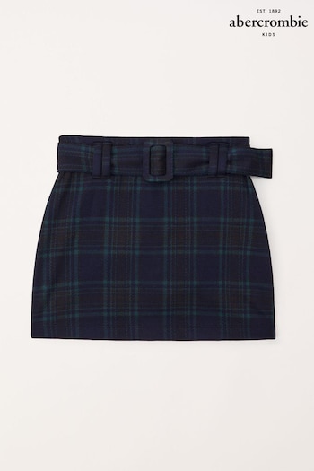 Abercrombie & Fitch Green Striped Belted Mini Short Skirt (561817) | £29