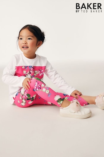 Baker by Ted Baker (0-6yrs) Pink Floral T-Shirt and Leggings Set (561831) | £30 - £36