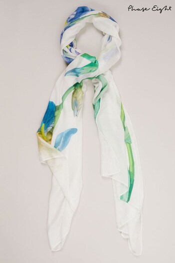 Phase Eight Cream Floral Placement Print Scarf (561907) | £39