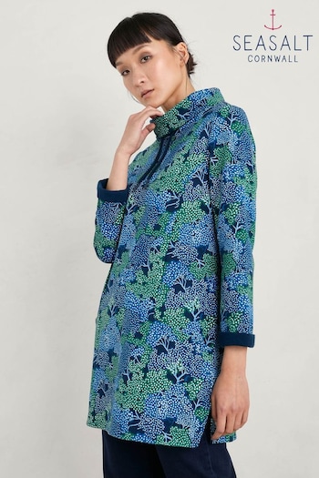 Seasalt Cornwall Blue Formative Brushed Back Jersey Tunic (561983) | £66