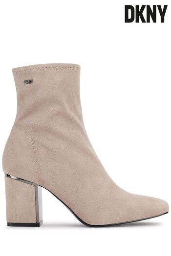 DKNY Cavale Suede Heeked Ankle Brown Boots (562232) | £152