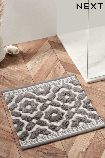 Grey Tile Geo Bath Mat (562321) | £14