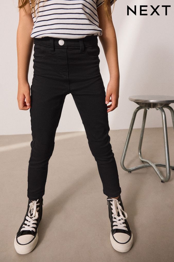 Girls black ripped jeans top