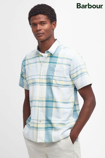 Barbour® Blue Swinton Madras Check Short Sleeve Shirt (563436) | £60