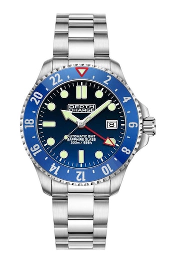 Depth Charge Gents Silver Tone GMT Dive Watch (563895) | £245