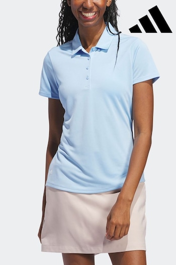 adidas Golf Squares Pale Blue Performance Solid Performance Short Sleeve Polo Shirt (563896) | £30