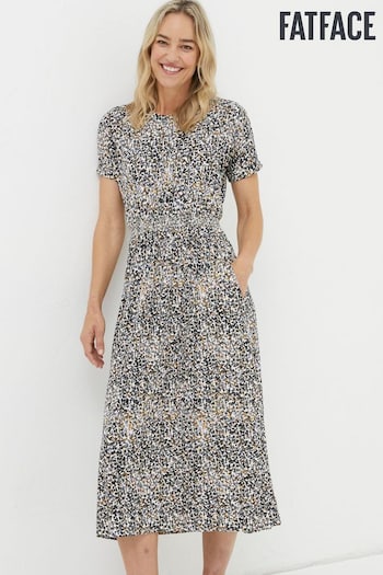 FatFace Natural Navi Dappled Spot Jersey wraparound Dress (563998) | £49.50