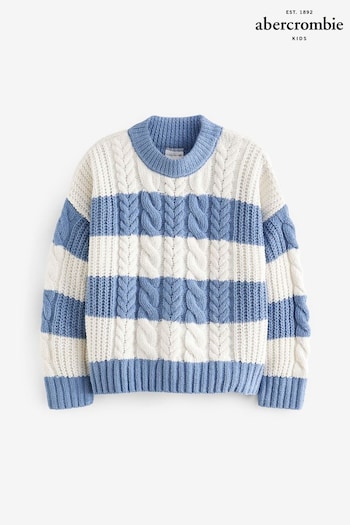 Abercrombie & Fitch Blue Cable Knit Jumper (564029) | £39