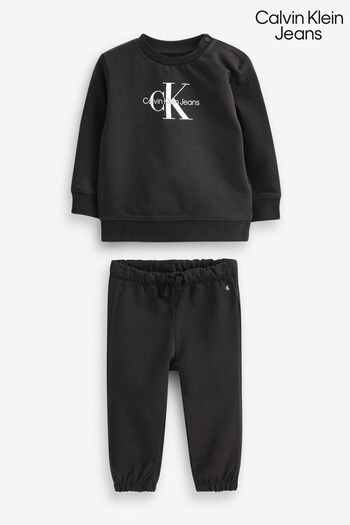 Calvin Klein Jeans Baby Black Monogram Top And Jogger 4 Piece Giftpack Set (564368) | £100