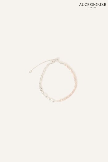 Accessorize Pink Pearl Chain Bracelet (564532) | £16