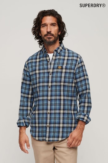 Superdry Blue Long Sleeve Cotton Lumberjack Shirt (564544) | £50