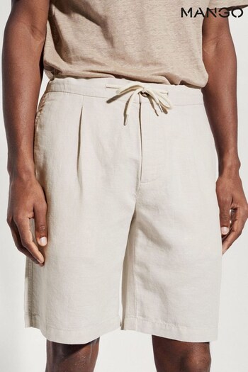 Mango Drawstring Linen Bermuda Shorts (564685) | £50