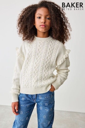 Baker by Ted Baker Frill Shoulder Pearl Knit Jumper (564737) | £28 - £32