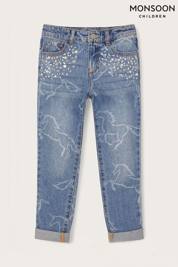 Monsoon Blue Unicorn Print Levis Jeans (564978) | £36