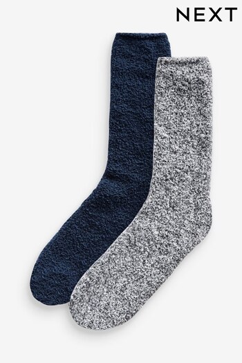 Navy Grey 2 Pack Cosy Bed Socks (565176) | £9
