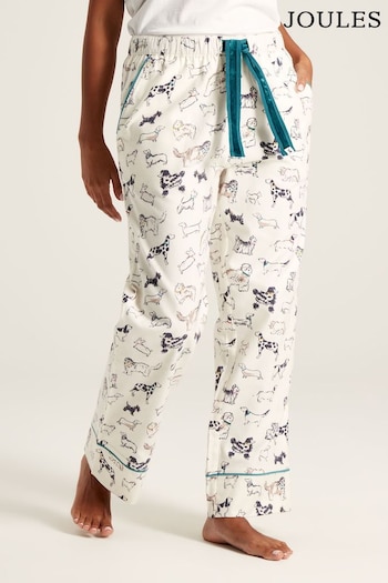 Joules Stella Cream Dog Print Cotton Pyjama Bottoms (565301) | £24