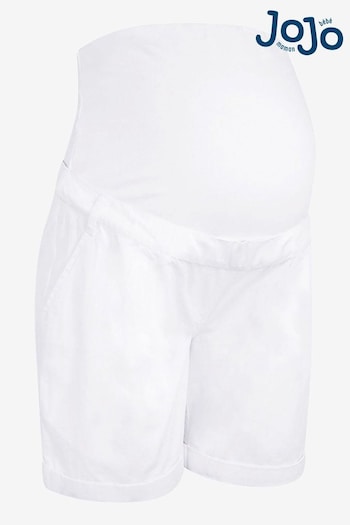JoJo Maman Bébé White Maternity Chino mini Shorts (565436) | £29